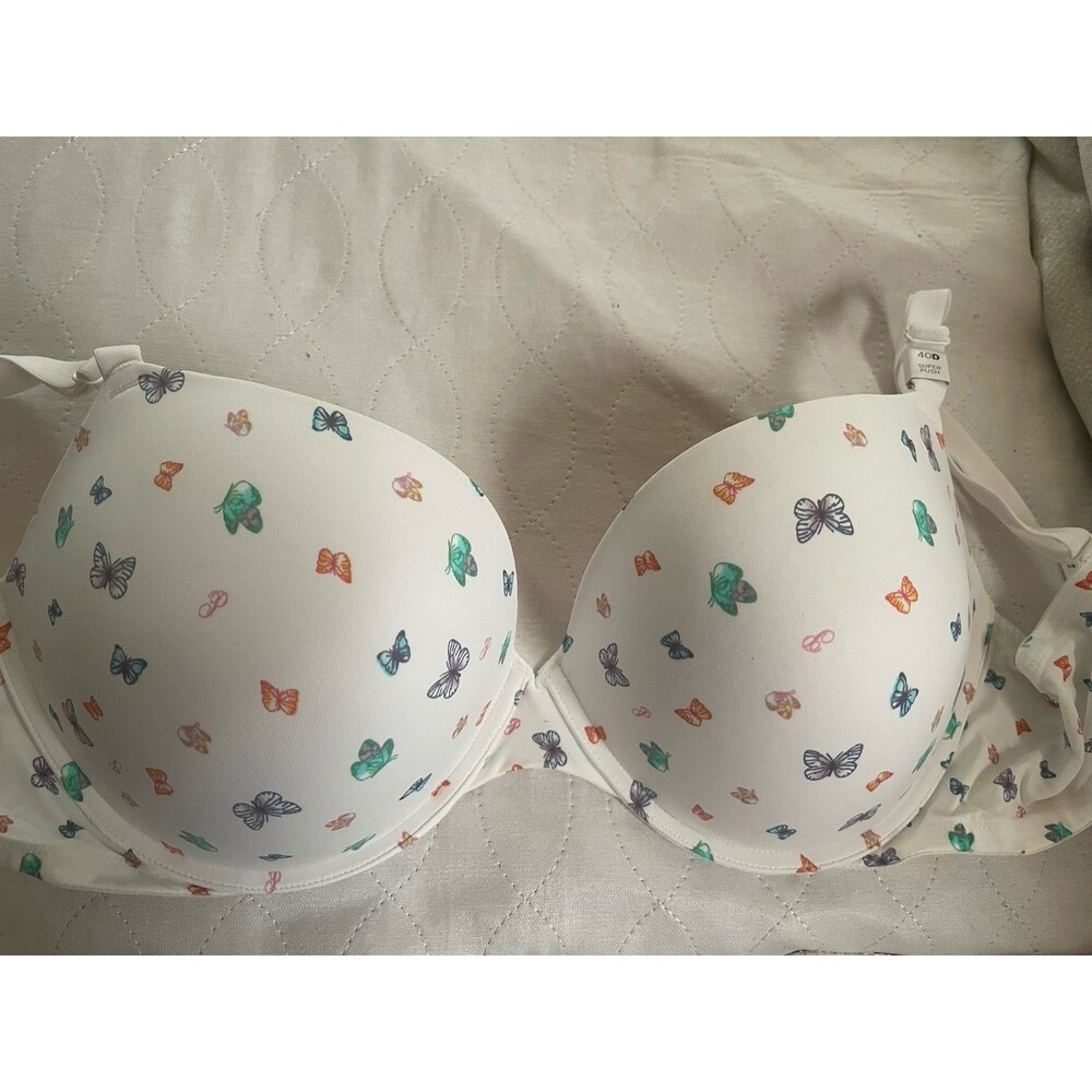 Victoria Secret PINK Wear Everywhere SUPER PUSH-UP Bombshell Bra 40D Butterfly